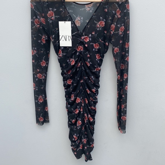 Zara Floral Print Tulle Mini - Picture 9 of 12
